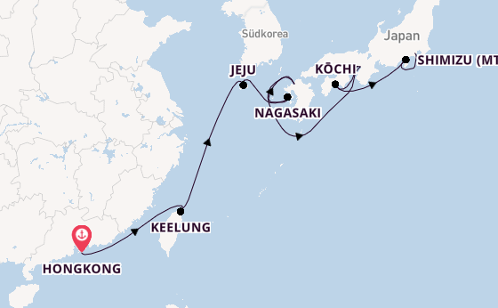Ostasien ab Hongkong, China auf der Celebrity Solstice
