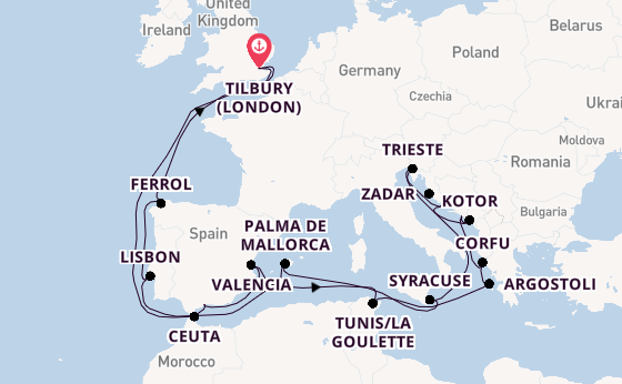 Journey with Ambassador Cruise Line from London