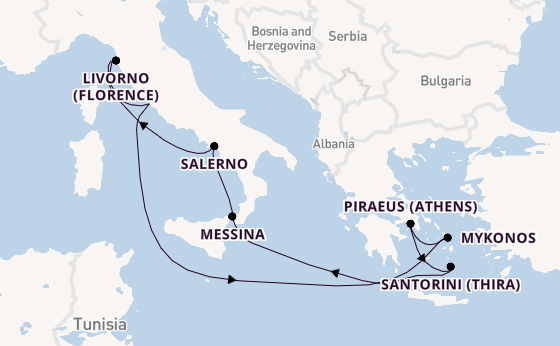 Mediterranean from Rome (Civitavecchia), Italy with the Norwegian Epic
