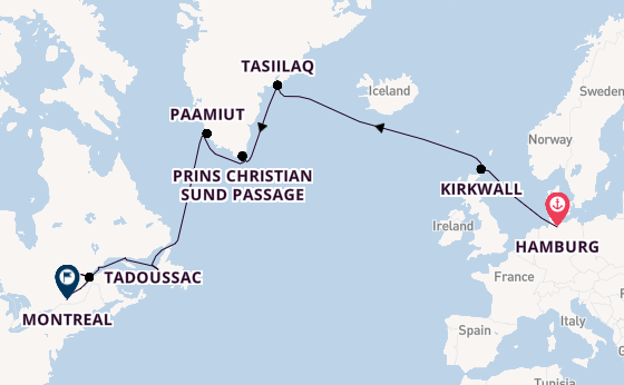 trans-Atlantisch vanaf Hamburg, Duitsland met de MS EUROPA