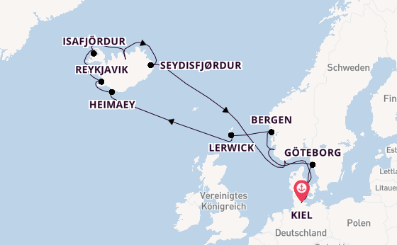 Arktis ab Kiel, Deutschland auf der VASCO DA GAMA