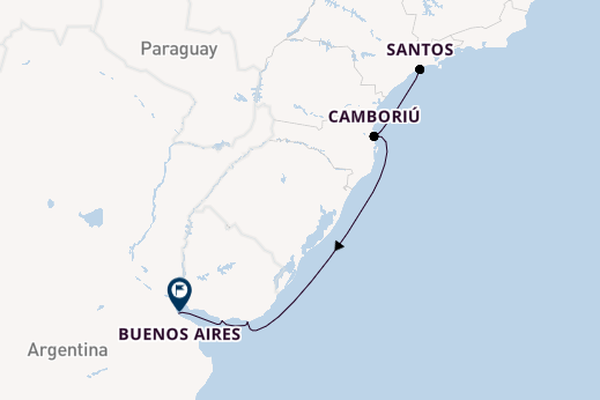 Zuid-Amerika vanaf Santos, Brazilië met de MSC Seaview