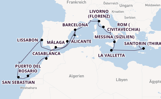 Mittelmeer ab Piräus (Athen), Griechenland auf der EXPLORA II