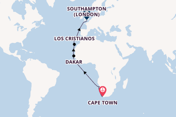 Cape Town to Southampton With Cape Town Stay