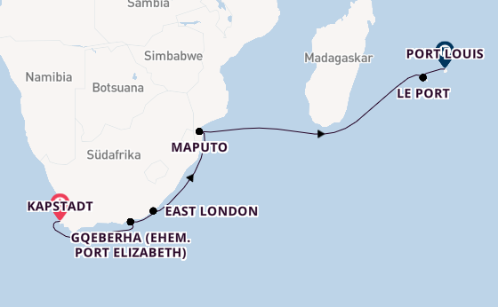 Südliches Afrika ab Kapstadt, Südafrika auf AIDAblu