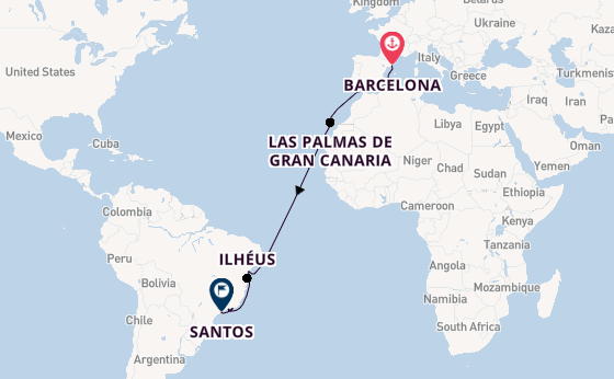 Transatlantic from Barcelona, Spain with the MSC Divina