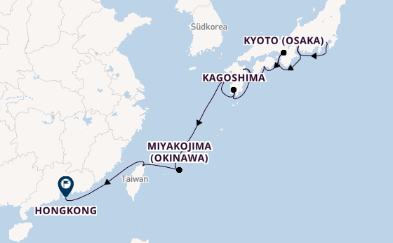 Japan ab Yokohama (Tokio), Japan auf der Riviera