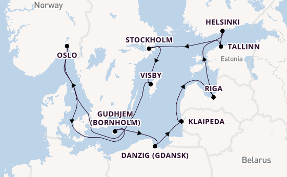 Norway from Copenhagen, Denmark with the Caribbean Princess