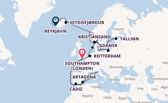 Westelijke Middellandse Zee vanaf Southampton (Londen), Engeland met de Regal Princess