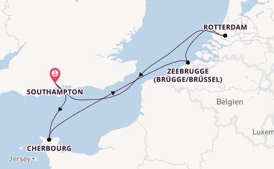 England ab Southampton, Großbritannien auf der MSC Virtuosa
