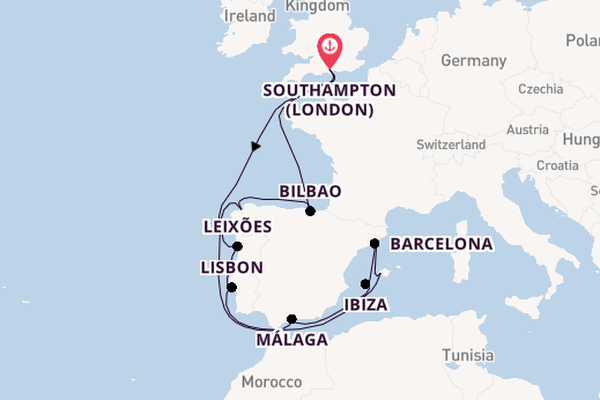 Western Mediterranean from Southampton, England with the Celebrity Apex