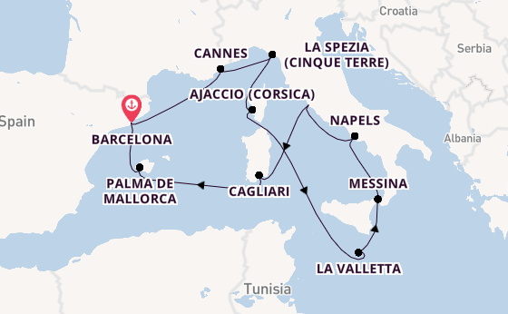 Westelijke Middellandse Zee vanaf Barcelona, Spanje met de Celebrity Equinox