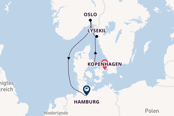 Norwegen ab Kopenhagen, Dänemark auf der Explora III