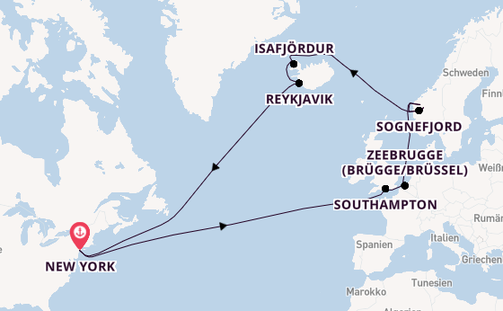 Transatlantik ab New York auf der Queen Mary 2