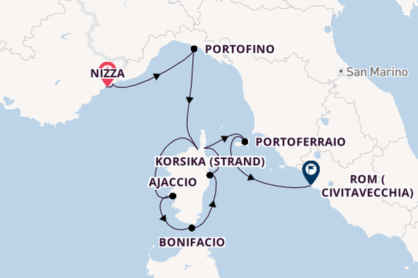 Westliches Mittelmeer ab Nizza, Frankreich auf der Star Clipper