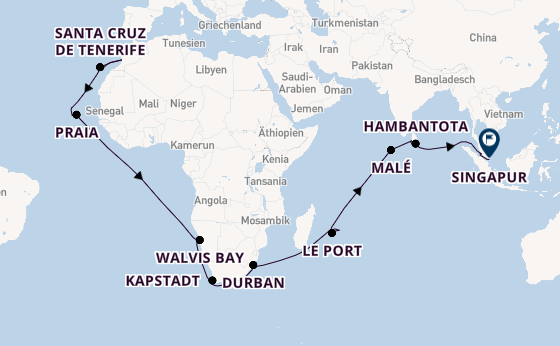 Afrika ab Las Palmas, Gran Canaria auf der Mein Schiff 6