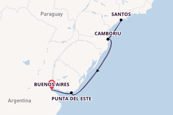 South America from Buenos Aires, Argentina with the MSC Preziosa