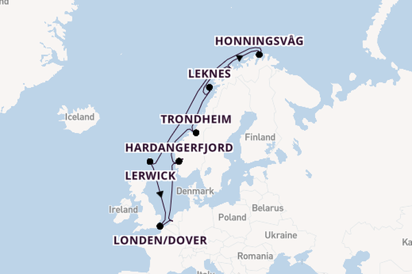 Noorwegen vanaf Rotterdam, Nederland met de Nieuw Statendam