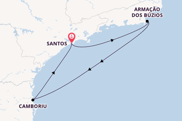Brazil from Santos, Brazil with the MSC Divina