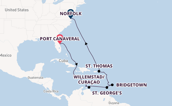 Caribbean from Port Canaveral, Florida, USA with the Carnival Freedom 