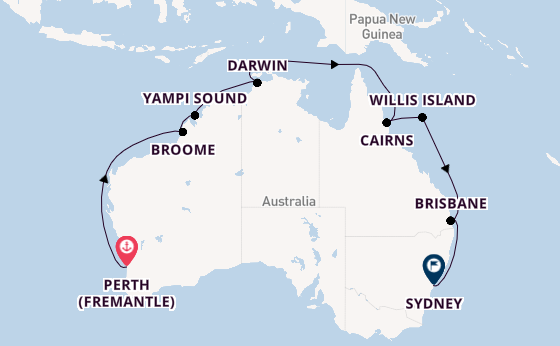 Australia from Perth (Fremantle), Australia with the Grand Princess