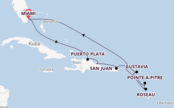 Karibik ab Miami auf der Seven Seas Grandeur