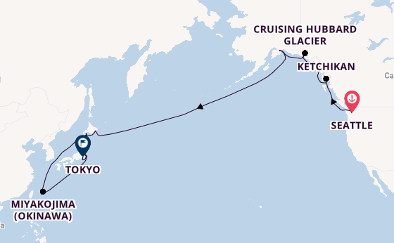 Transpacific from Seattle, Washington, USA with the Seven Seas Explorer