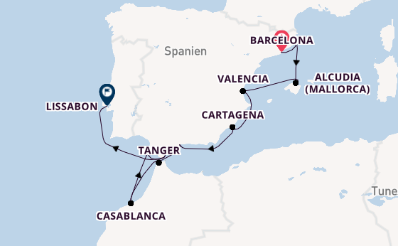 Westliches Mittelmeer ab Barcelona, Spanien auf der Silver Spirit
