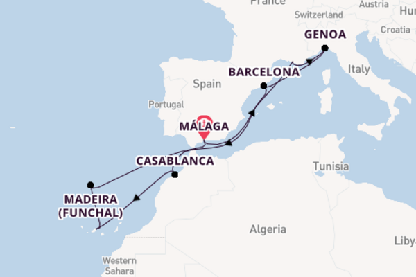 Western Mediterranean from Málaga with the MSC Poesia