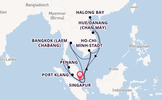 Südostasien ab Singapur, Singapur auf der Diamond Princess