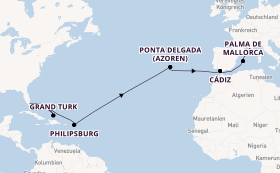 Transatlantik ab Miami auf der MSC Seashore