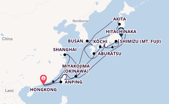 Ostasien ab Hongkong, China auf der Seabourn Encore