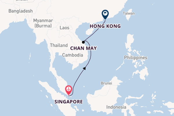 Southeast Asia from Singapore, Singapore with the Queen Elizabeth