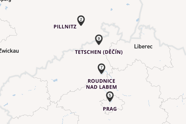 Elbe ab Dresden, Deutschland auf der MS Sans Souci