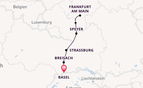 Rhein ab Basel, Schweiz auf der VIVA TIARA