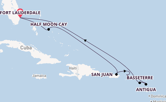 Caribbean vanaf Fort Lauderdale, Verenigde Staten met de Eurodam