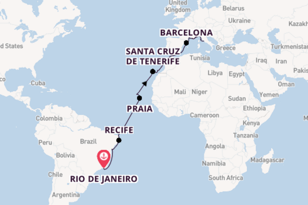 Transatlantic from Rio de Janeiro, Brazil with the Seabourn Venture