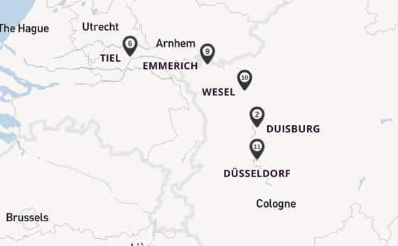 Rhein ab Köln, Deutschland auf der MS Classica