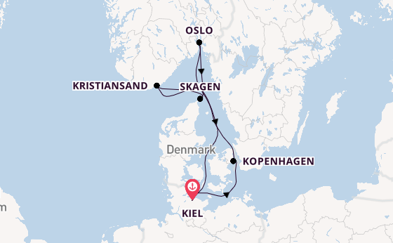 Noorwegen vanaf Kiel, Duitsland met de Mein Schiff 1