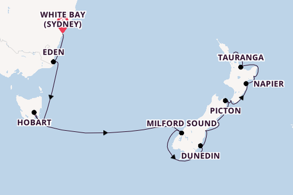 New Zealand from White Bay (Sydney), Australia with the Azamara Pursuit