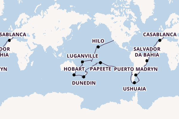 World Cruise from Marseille, France with the MSC Magnifica