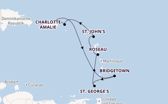 Karibik ab San Juan, Puerto Rico auf der Vision of the Seas