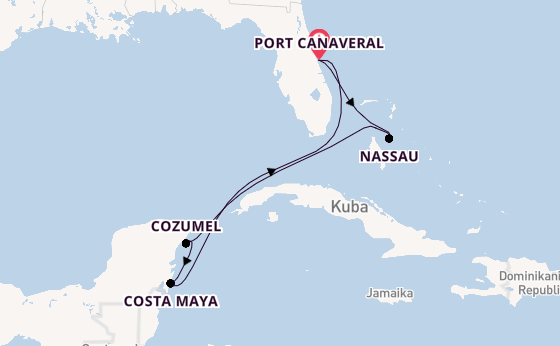 Karibik ab Port Canaveral, USA auf der MSC World Atlantic