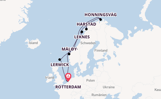 Norwegen ab Rotterdam, Niederlande auf der Rotterdam