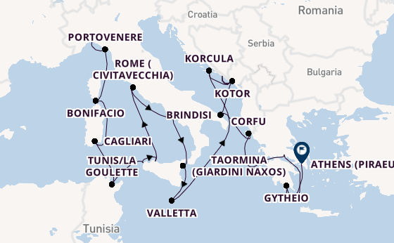 Mediterranean Sea from Genoa, Italy with the Seabourn Ovation 