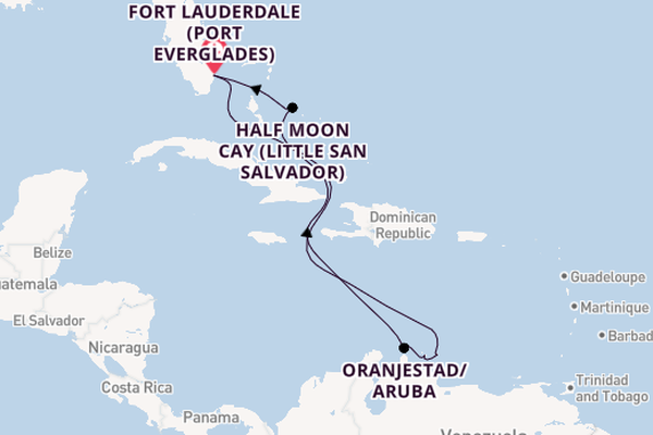 Caribbean from Fort Lauderdale (Port Everglades), Florida, USA with the Oosterdam