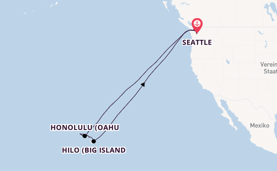 Polynesien ab Seattle, USA auf der Carnival Spirit