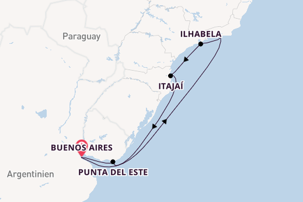 Südamerika ab Buenos Aires, Argentinien auf der MSC Splendida
