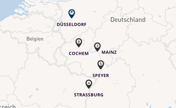 Rhein ab Frankfurt am Main, Deutschland auf der MS Lady Cristina