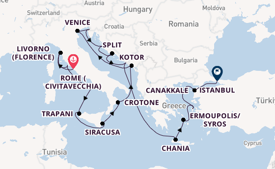 Mediterranean from Rome (Civitavecchia), Italy with the Azamara Onward